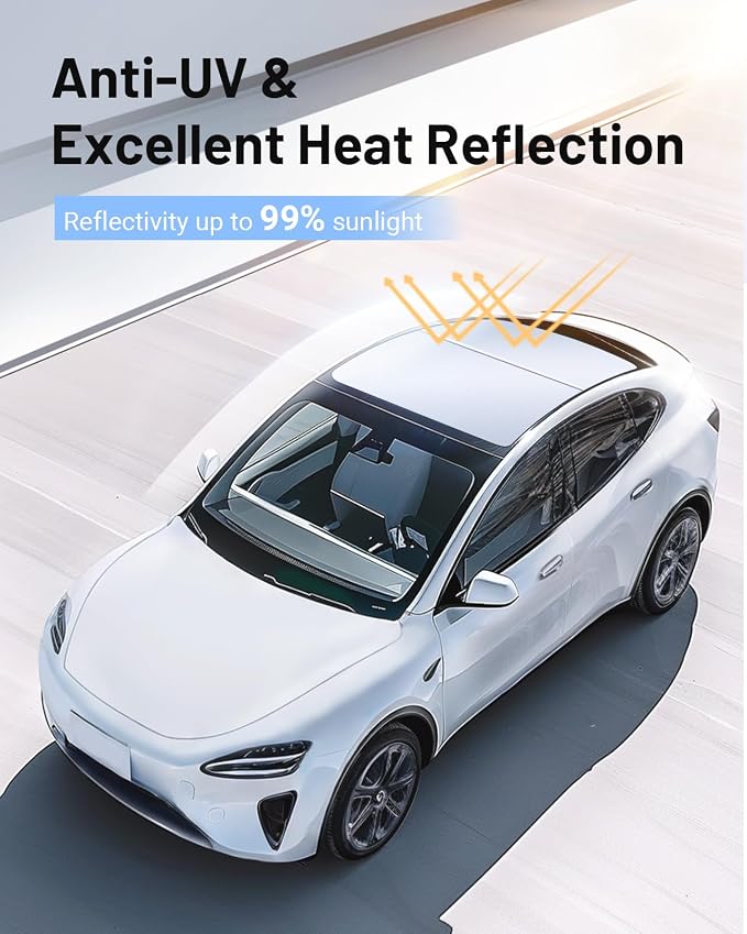 Compatible for Tesla Model Y 3Pcs Sunshade Windshield & Roof, Portable Foldable - Image 3