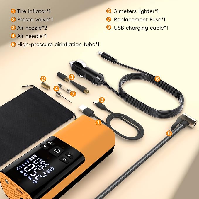 Tire Inflator Portable Air Compressor, Air Pump - Image 7