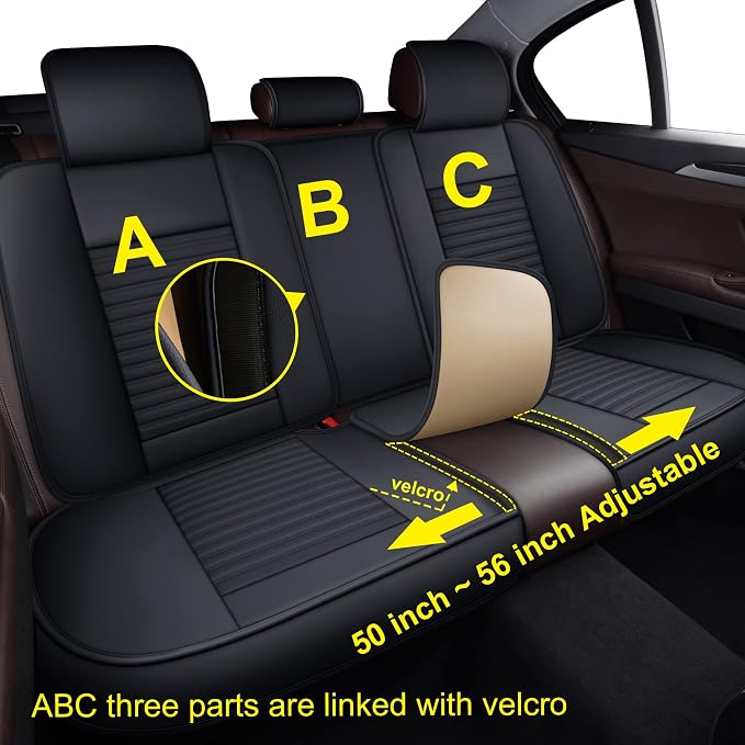 LINGVIDO Car Seat Covers, Breathable and Waterproof Faux Leather Automotive - Image 5