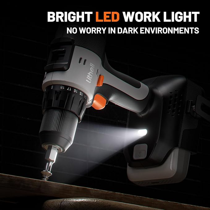 Litheli 20V Cordless Drill Driver Set, Electric Power Drill - Image 5