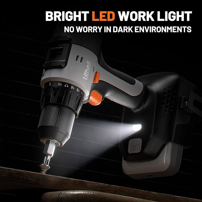 Litheli 20V Cordless Drill Driver, Electric Power Drill - Image 4