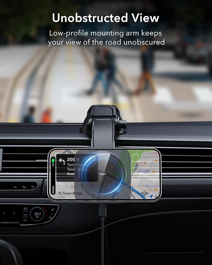 ESR for Qi2 15W MagSafe Car Mount Charger, Qi2-Certified MagSafe Car Charger - Image 5