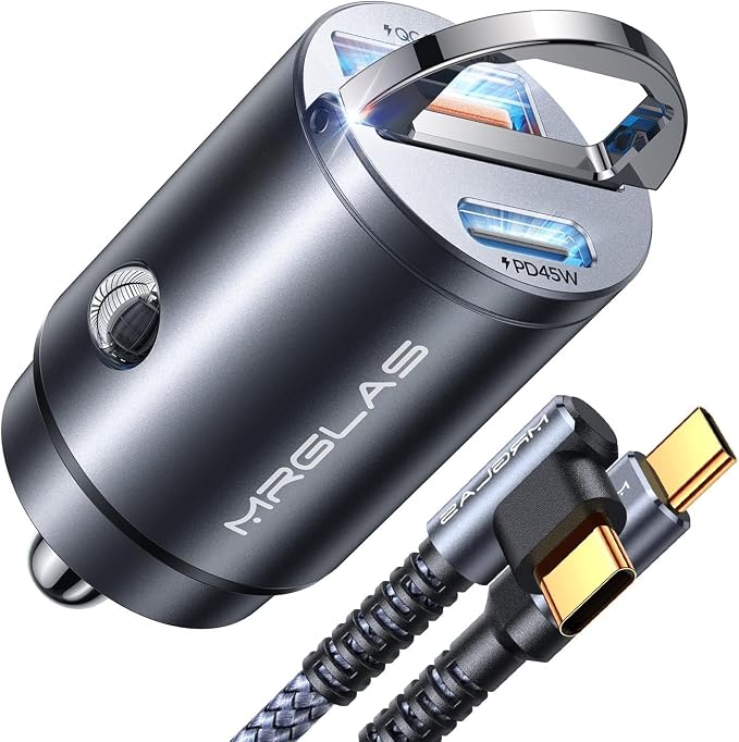 MRGLAS 90W Fast iPhone 16 Car Charger, USB C Car Charger by MRGLAS
