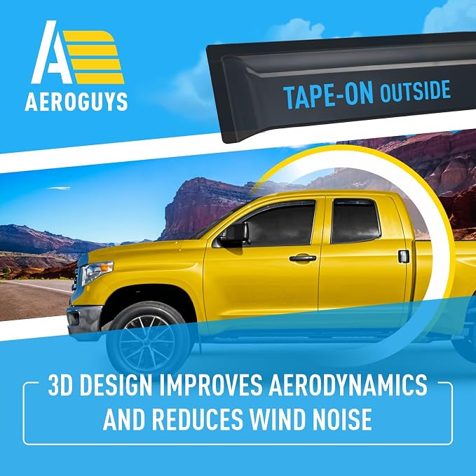 Extra Durable Window Deflectors Tape-On Window Visors Rain Guards Fit - Image 5