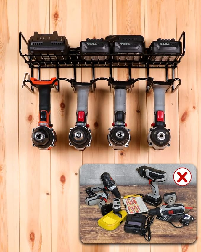 UNITEDPOWER Wall Mounted Power Tool Organizer Holder, Heavy Duty Utility - Image 6