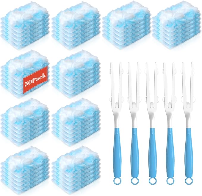 Duster Refills Compatible with Swiffer Heavy Duty Duster Refill, 5 Handles+50 by LYASIL