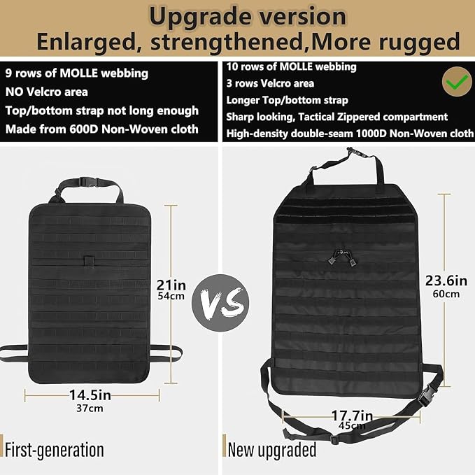 Universal Tactical Seat ​Back Organizer Vehicle Molle Panel Organizer Storage - Image 5