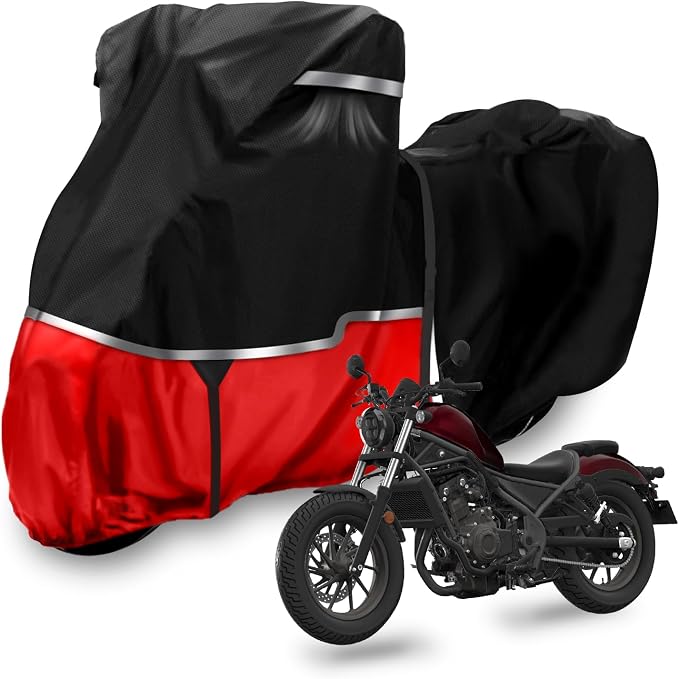 420D Motorcycle Cover Suitable for Honda Cruiser Rebel 300 500 1100 and Shadow by BOSSTONE