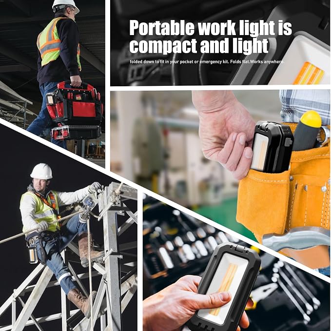 Rechargeable Work Light with Magnetic Base, 1200 Lumens LED Work Light - Image 7