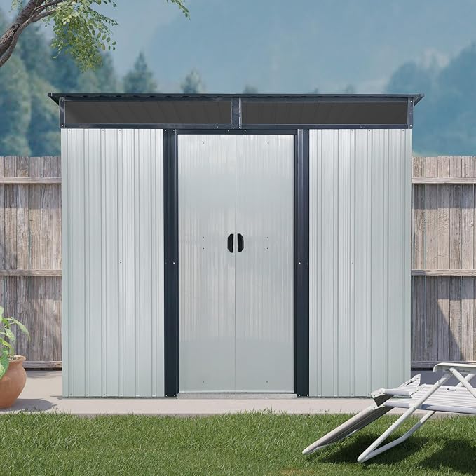 8x6 FT Outdoor Storage Shed, Metal Shed - Image 2