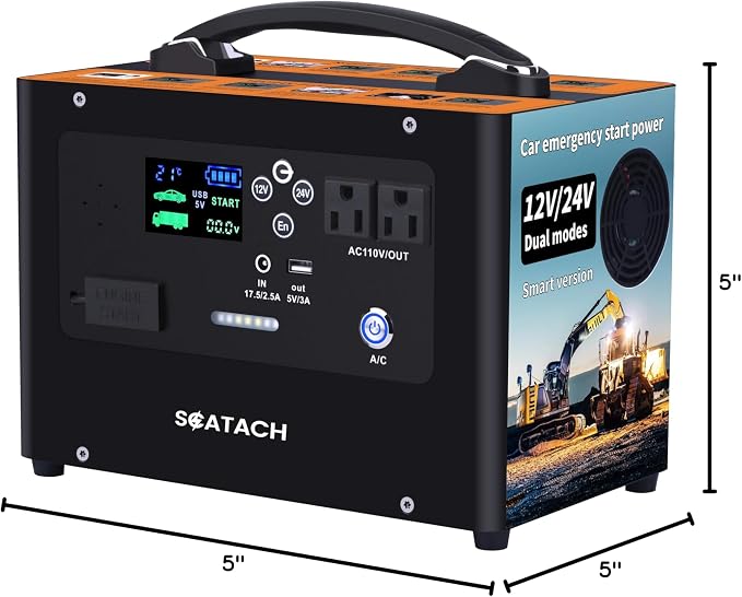 Scatach 10000A Jump Starter, 24V 400W Inverter Battery Jumper Starter Power - Image 7