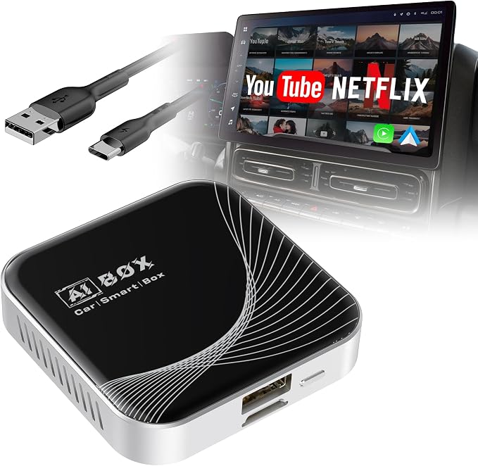 3-in-1 Wireless CarPlay Adapter & Android Auto Wireless Adapter, Plug & Play by HOME