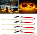 Amber Led Strip Lights, 24inch 12V Interior Light Strip IP68 Waterproof Cuttable by DUOFU365