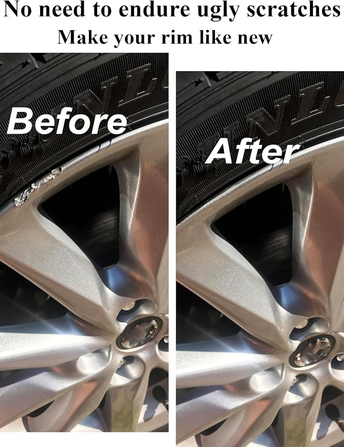 SYOAUTO Silver Rim Touch Up Paint Rim Scratch Repair Pen Wheel Touch Up Paint - Image 4