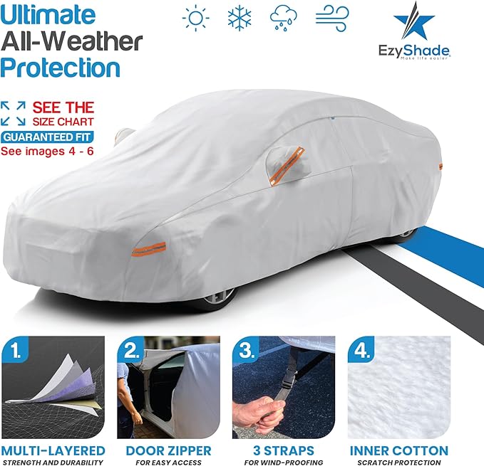 EzyShade 10-Layer Car Cover Waterproof All Weather - Image 2