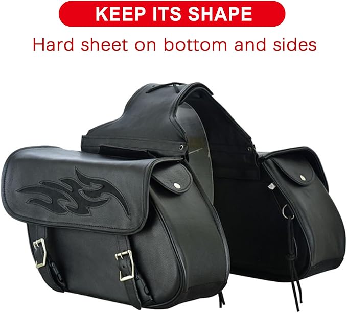 Dream Apparel Naked Cowhide Leather Motorcycle Saddle Bags Throw Over Saddlebags - Image 7