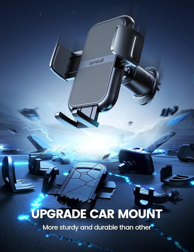 Lamicall 2025 Wider Clamp & Metal Hook Car Phone Holder Vent Phone Holders - Image 6