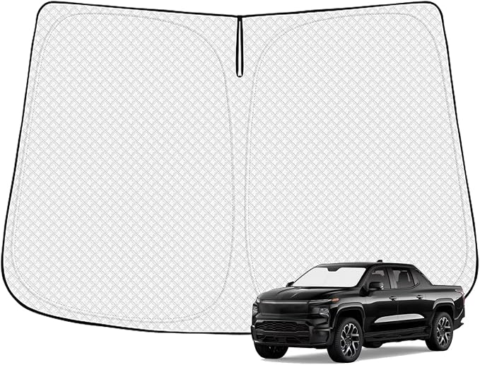 Windshield Sun Shade for 2024-2025 2026 Chevrolet/Chevy Silverado EV & GMC by Canvcle