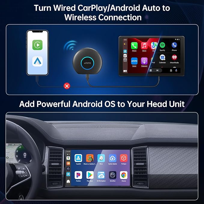 Ai Box Carplay/Android Auto Wireless Adapter, Android 13 6-in-1 Ai Box - Image 2