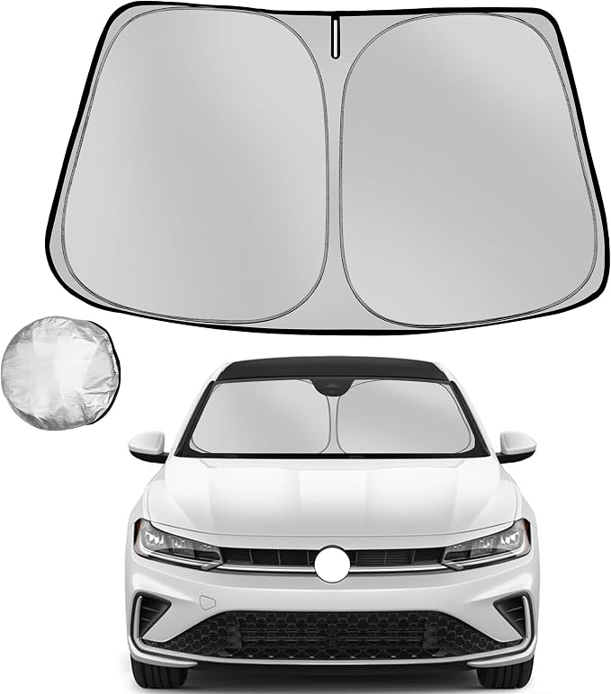 Windshield Sun Shade for 2019-2025 Volkswagen VW Jetta Foldable Sun Sunshade by Fonowka