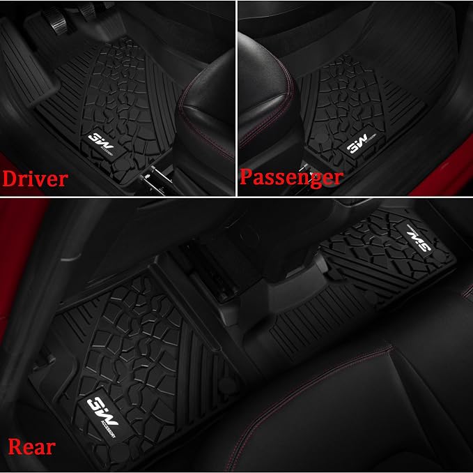 3W Floor Mats Fit for Jeep Renegade 2015-2023 TPE All Weather Custom Fit Floor - Image 8