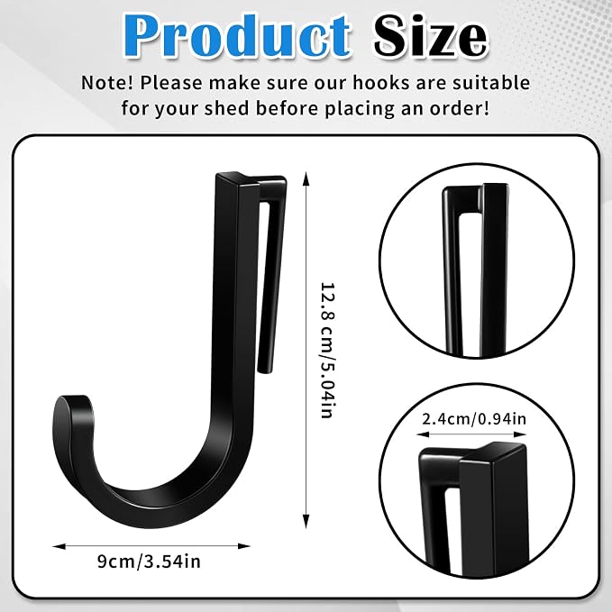 4 Pcs J Tool Hooks Plastic Multi Purpose Shed Organizer Accessories - Image 2