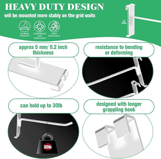 40Pcs 6" Gridwall Display Hooks Assortment Set, Wire Diameter 5mm/ 0.2” - Image 4