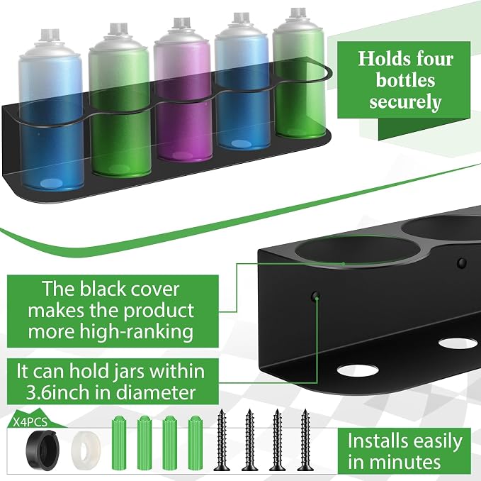 Therwen 2 Pcs 5 Holes All Purpose Steel Spray Bottle Holder Heavy Duty Spray - Image 3