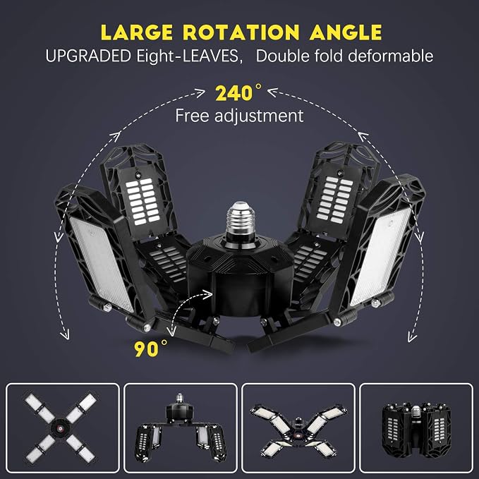 2 Pack LED Garage Light, Super Bright Screw in E26/E27 Ceiling Shop Work Lamp - Image 3