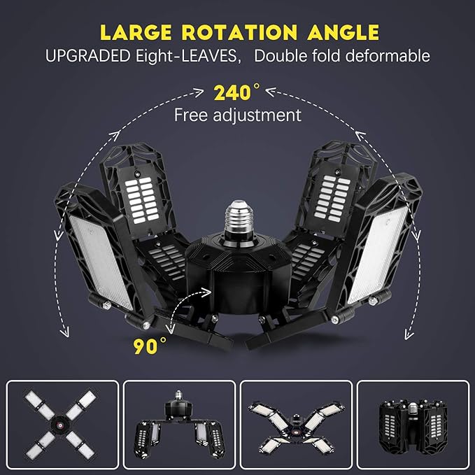 LED Garage Light, Super Bright Screw in E26/E27 Ceiling Shop Work Lamp - Image 4
