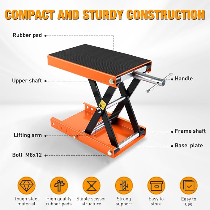 Nilight Motorcycle Lift Jack 1100 LBS Scissor Jacks Stand Lift - Image 4