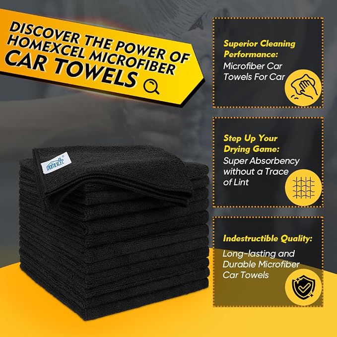 HOMEXCEL Microfiber Cleaning Cloths 12 Pack, Premium 16 x 16 inch Microfiber - Image 2