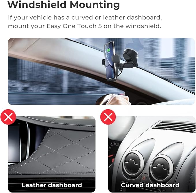 iOttie Car Charger Easy One Touch Wireless 2 Qi Charging Dashboard Phone Mount - Image 6
