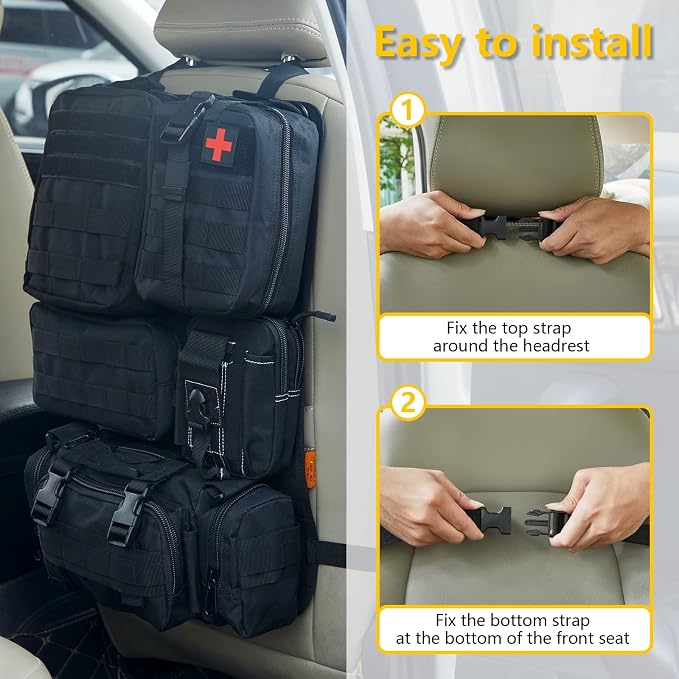 Universal Tactical Seat ​Back Organizer Vehicle Molle Panel Organizer Storage - Image 5