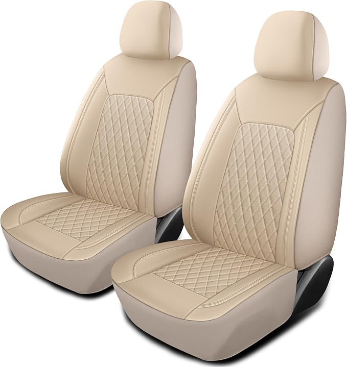 Car Seat Covers, Breathable and Waterproof Leather Seat Covers, Luxury PU by HChengkikz