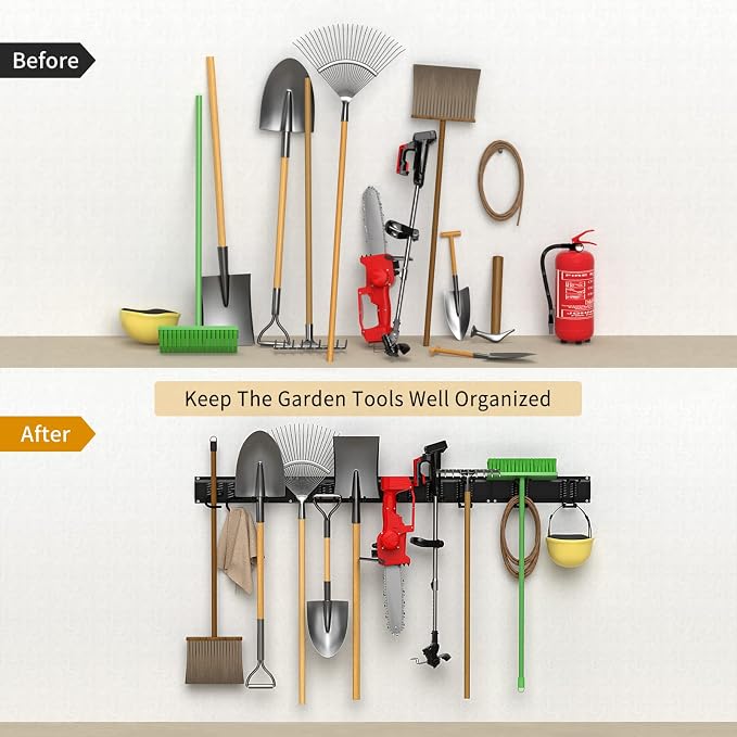 Garage Tool Organizer Wall Mount 11 PCS Garden Tool Organizer Adjustable Garage - Image 6