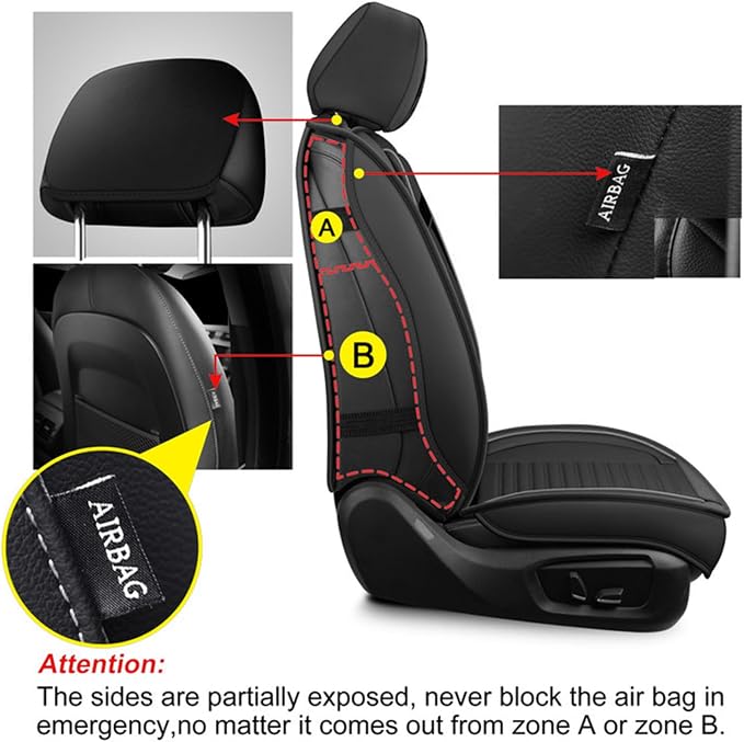 LINGVIDO Car Seat Covers, Breathable and Waterproof Faux Leather Automotive - Image 5