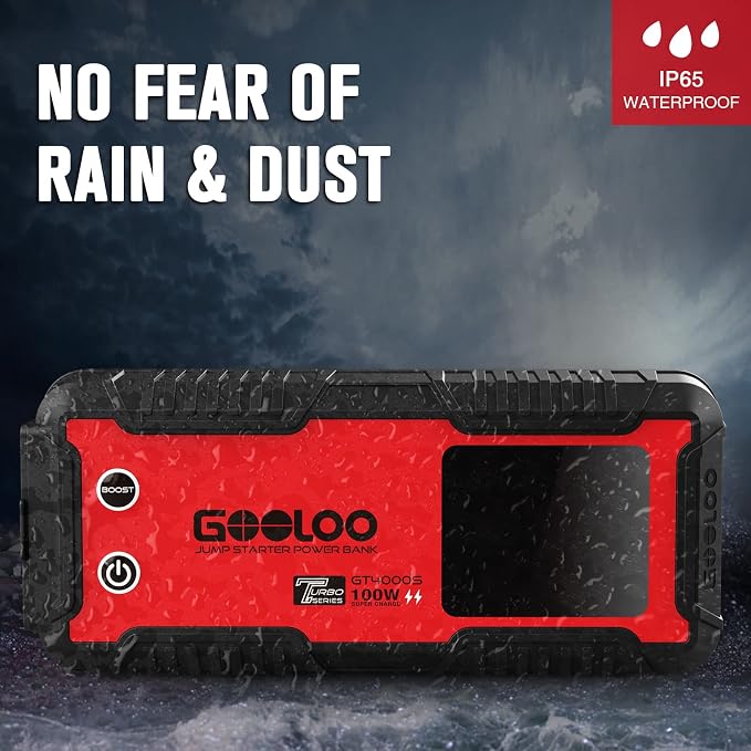 GOOLOO GT4000S Jump Starter 4000 Amp Car Starter 100W Two-Way Fast-Charging - Image 7