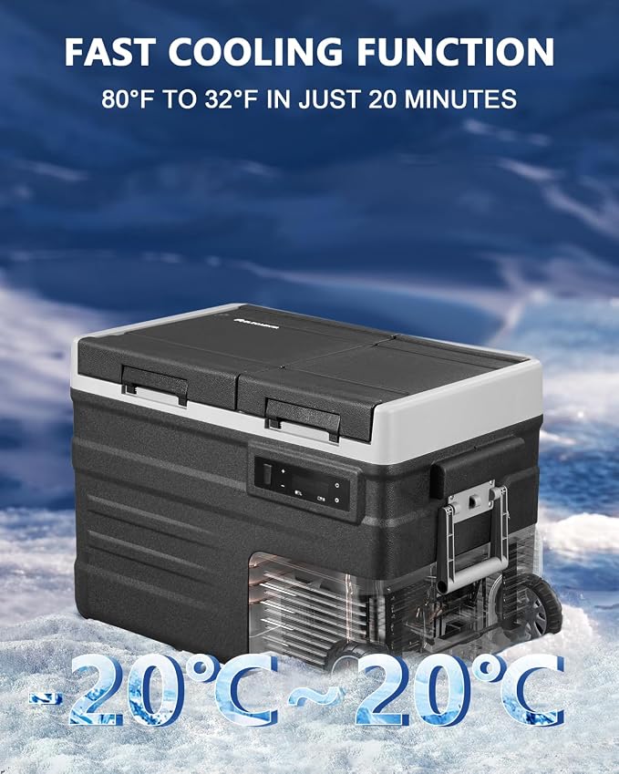 ELECAENTA 12 Volt Refrigerator, 43qt Dual Zone Car Fridge, Portable Freezer - Image 7