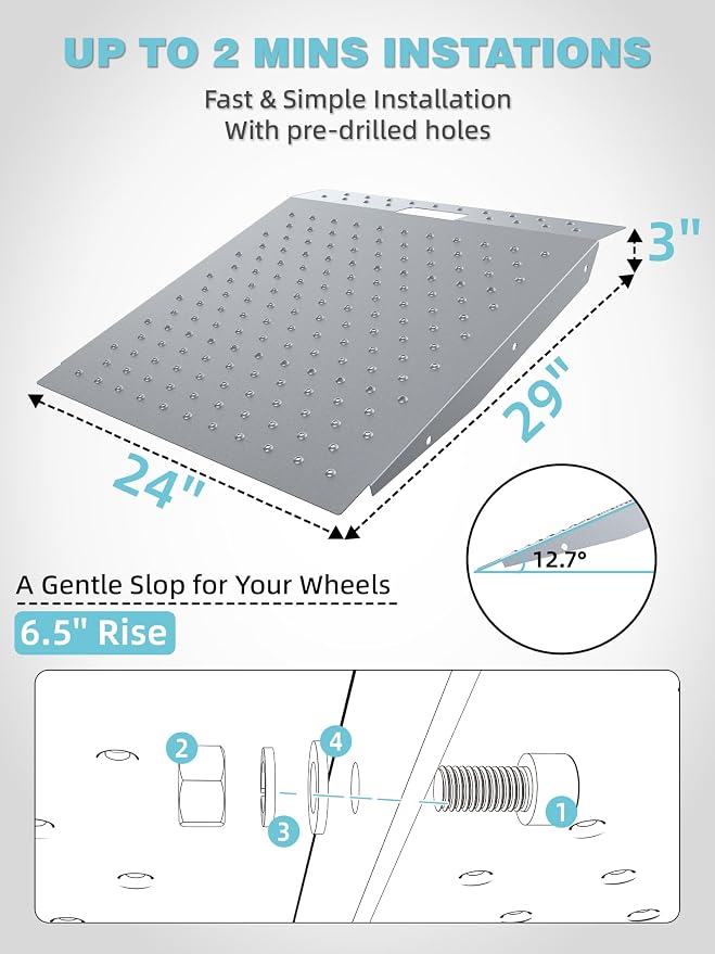 Shed Ramp 1PC, Loading Ramp for Riding Mower, 750 lbs Capacity, Shed Storage - Image 3