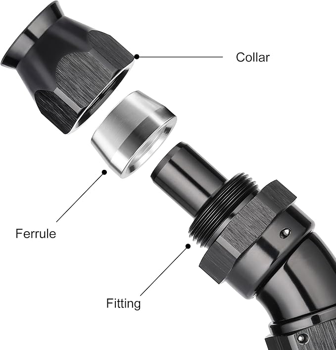 EVIL ENERGY 6AN 30 Degree PTFE One Piece Full Flow End Hose Fitting Aluminum - Image 2