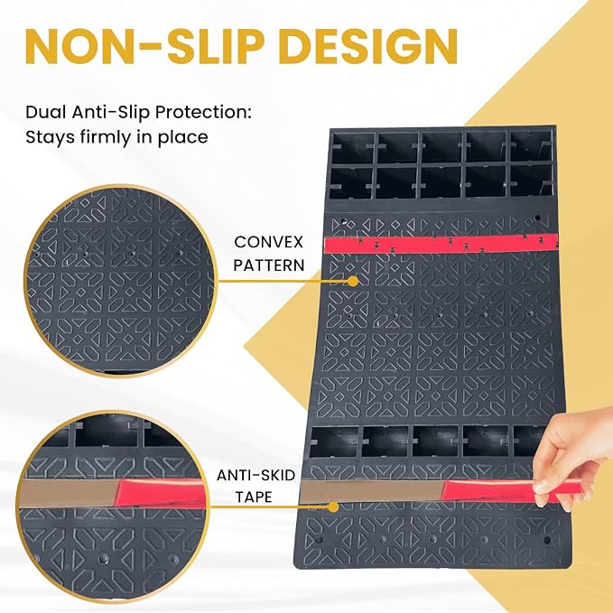 8 Pack Rubber Parking Guide Mat, Anti-Skid Garage Parking Mats, Self-Adhesive - Image 4