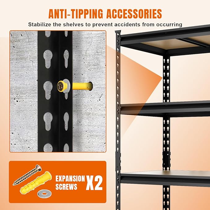 BIG RED Storage Shelving Unit, 5-Tier Adjustable, Heavy Duty Metal Garage - Image 10