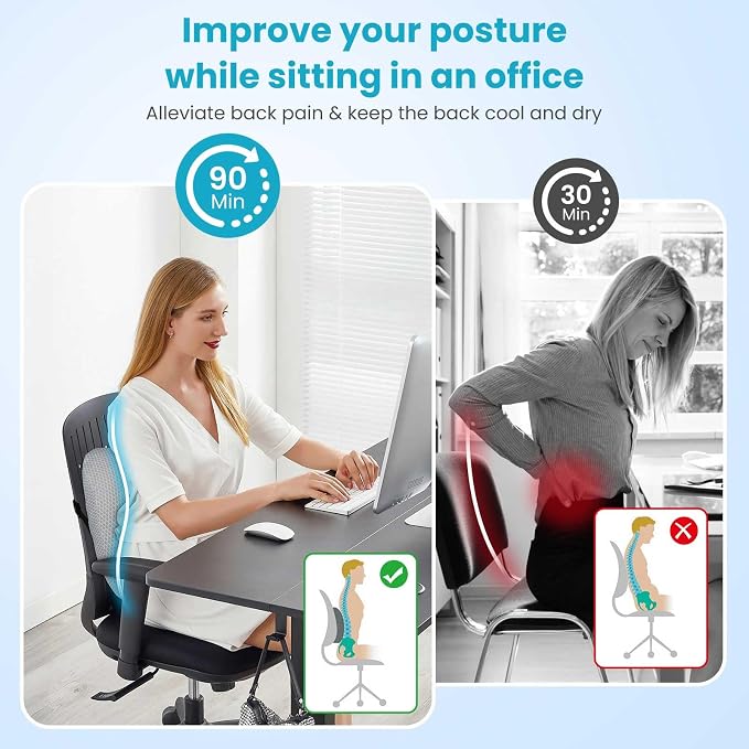 Lumbar Support Pillow Office Chair Car Back Pillow Ergonomic Lower Back Pain - Image 6