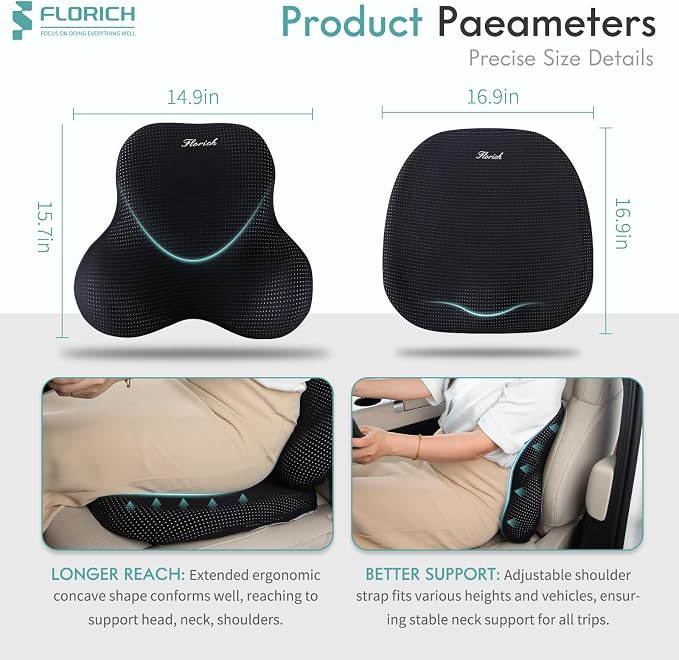 FLORICH Car Seat Cushion and Lumbar Support Pillow - Image 3