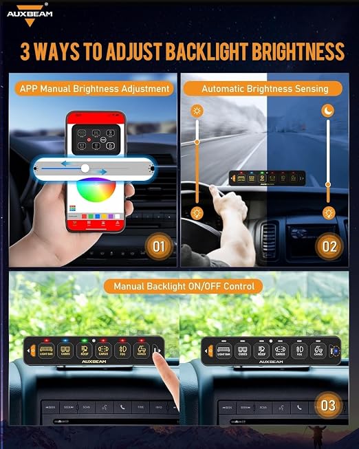 Auxbeam 6 Gang Slim Switch Panel Bluetooth RGB AS-600 - Image 8