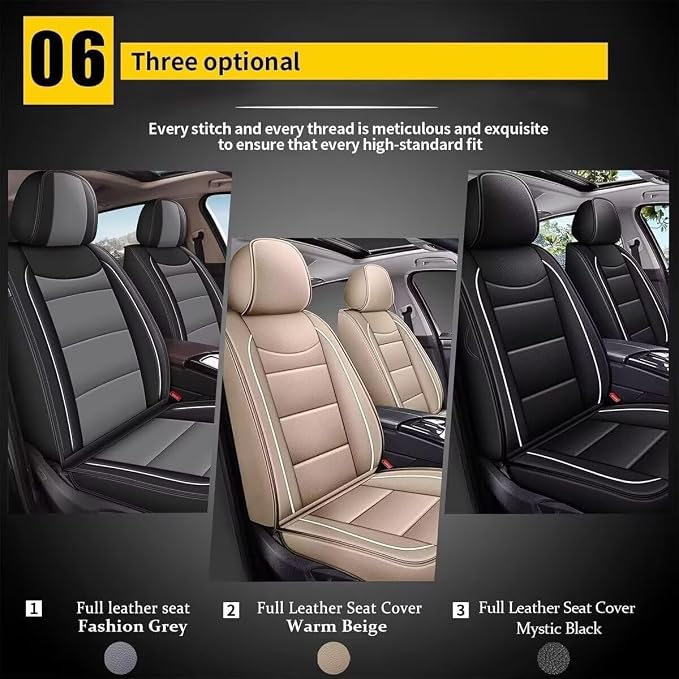 YORKNEIC Leather Car Seat Covers Fit - Image 7