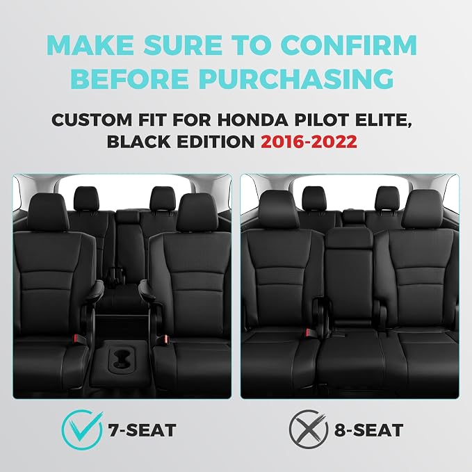 for Honda Pilot Seat Covers, Car Seat Protectors Full Set Custom Fit Pilot Elite - Image 2
