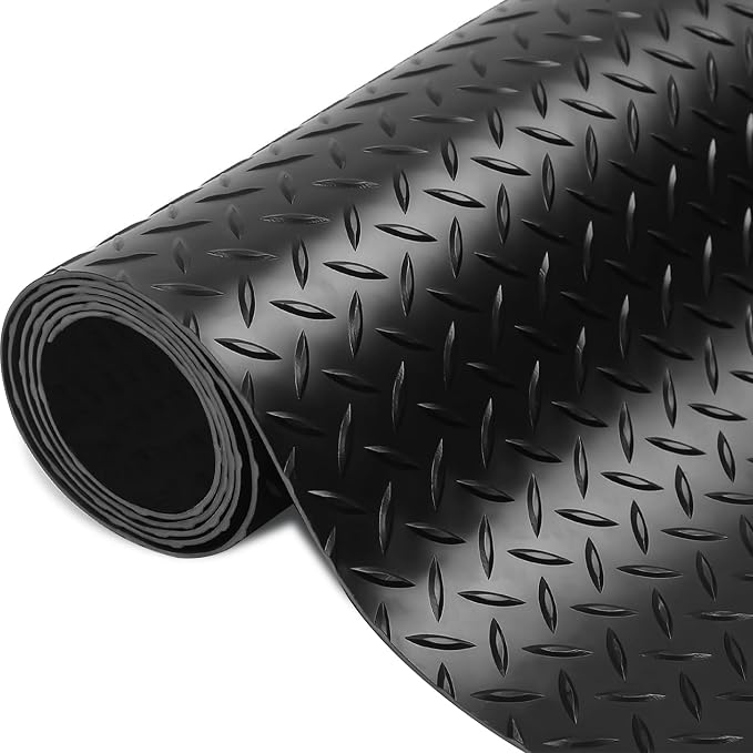 OrangeStar 4 x 10 Ft Garage Floor Mat, Diamond Plate PVC Garage Flooring Roll by OrangeStar