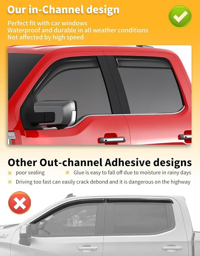in-Channel Window Rain Guards Fit - Image 6
